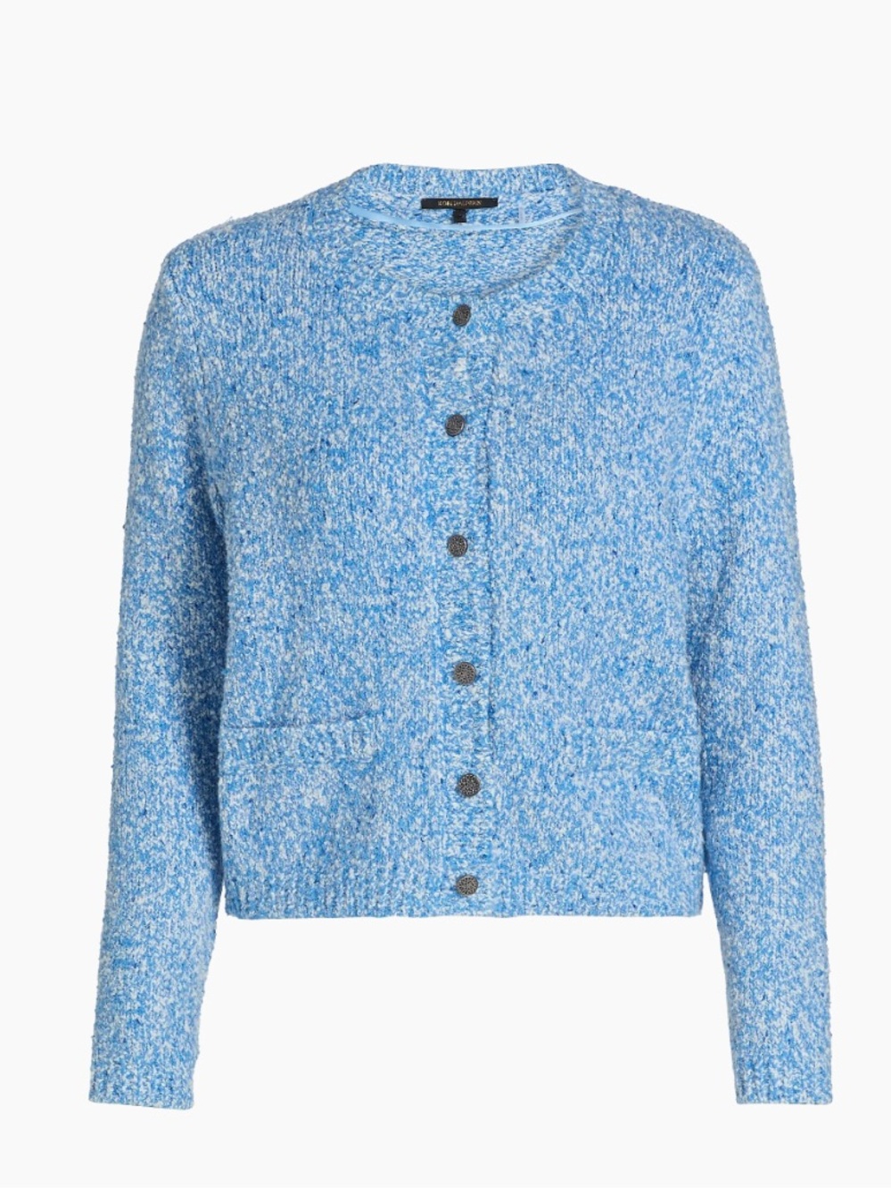 Kobi Halperin  Bouclé Button-Up Cardigan in Blue Jay 🩵